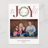 世界エレガントのクリスマス・ホリデー写真への喜び シーズンポストカード (正面)