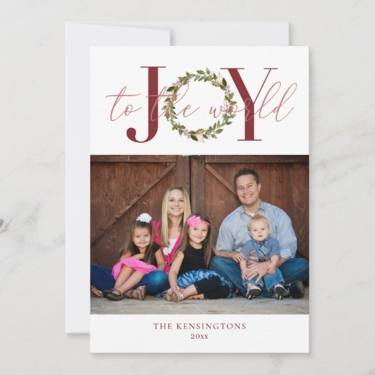 世界エレガントの休日の写真へのクリスマスの喜び シーズンカード (正面)