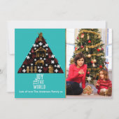 世界エレガントの休日へのクリスマス写真の喜び シーズンカード (正面)