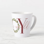 世界エレガントクリスマスリースへの喜び カフェラテマグ (右アングル)