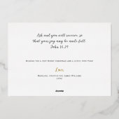 世界エレガントリースクリスマスカードへの喜び 箔シーズンカード (裏面)