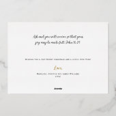 世界エレガントリースクリスマスカードへの喜び 箔シーズンカード (裏面)