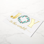 世界エレガントリースクリスマスカードへの喜び 箔シーズンカード (回転した状態)