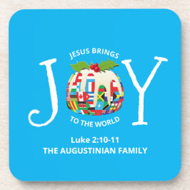 世界カスタムに対する青いクリスマスの喜び コースター