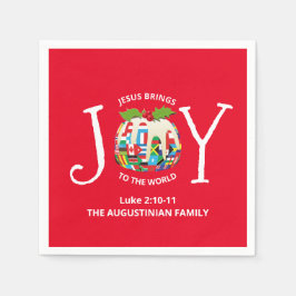 世界カスタムクリスチャンへのクリスマスの喜び スタンダードカクテルナプキン