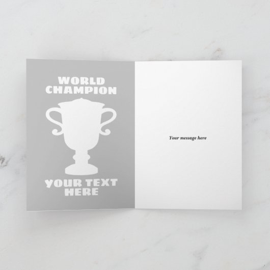 世界カスタムチャンピオントロフィーのシルエット挨拶 カード (内部)