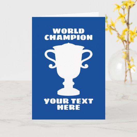 世界カスタムチャンピオントロフィーのシルエット挨拶 カード (黄色い花)