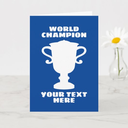 世界カスタムチャンピオントロフィーのシルエット挨拶 カード (小さな植物)