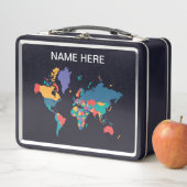 世界カスタム地図ランチボックス メタルランチボックス (インサイチュ)