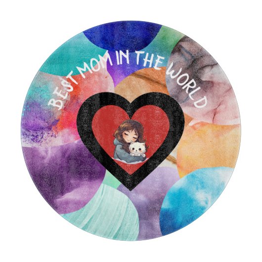 世界カラフル最高のの母おばあちゃん母おばさん カッティングボード (正面)