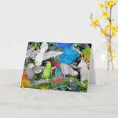 世界カードのオウム カード (黄色い花)