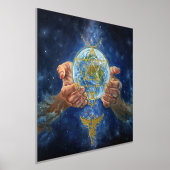 世界ガイアを癒保護す 箔ポスター (レイダウン)