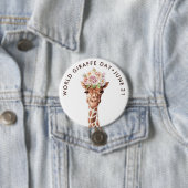 世界キリンの日、水彩キリンバラ 缶バッジ (インサイチュ)