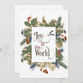 世界クリスマスカロールフラットへの喜びエレガント シーズンカード (正面/裏面)