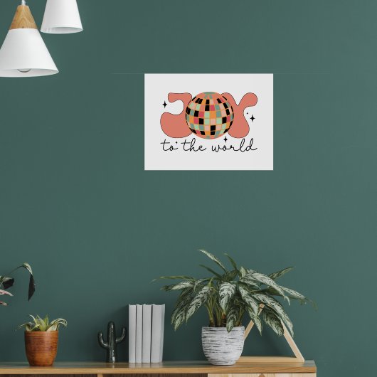 世界クリスマスディスコボールへの喜び ポスター (リビング1)