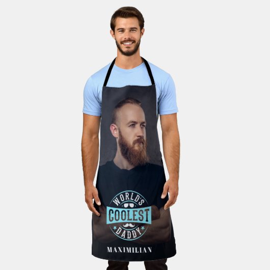 世界クールのパパ名&写真 エプロン (着用した状態)