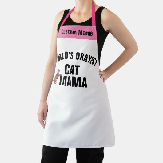 世界クールの猫ママ女子エプロンおもしろいメンズ エプロン (インサイチュ)
