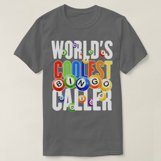 世界クールビンゴ呼び出しおもしろい元ビンゴプレーヤーBin Tシャツ (デザイン正面)