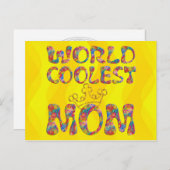 世界クール母 |黄色 ポストカード (正面/裏面)
