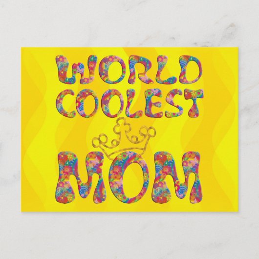 世界クール母 |黄色 ポストカード (正面)