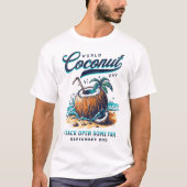 世界ココナッツの日、楽しみを解き放て Tシャツ (正面)