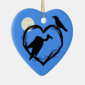 世界ゴシックデイハートオーナメントと鳥と月 セラミックオーナメント (右)