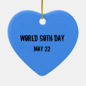 世界ゴシックデイハートオーナメントと鳥と月 セラミックオーナメント (裏面)