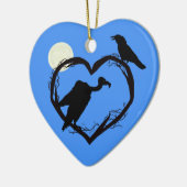 世界ゴシックデイハートオーナメントと鳥と月 セラミックオーナメント (左)