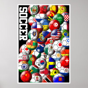 世界サッカーボールポスター ポスター