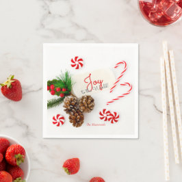 世界シンプルにモダンのクリスマスの喜び スタンダードカクテルナプキン