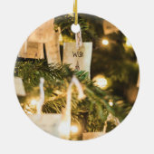 世界シンプルに喜びを引用文クリスマスエレガント セラミックオーナメント (裏面)