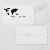 世界シンプル地図国際的貿易白黒 名刺 (正面/裏面)