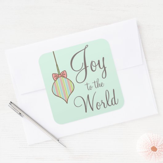 世界ステッカーへの喜び スクエアシール (封筒)