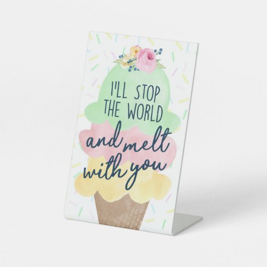 世界ストップと溶け合うアイスクリームパーティー 台座サイン (正面)