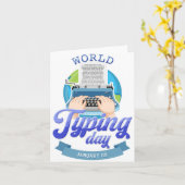 世界タイピングの日 カード (黄色い花)