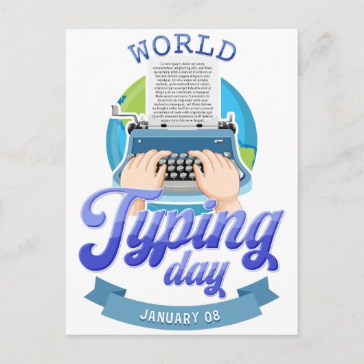 世界タイピングの日 ポストカード (正面)