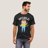 世界ダウン症の日+自閉症啓発Tシャツを着てロックせよ Tシャツ (正面フル)