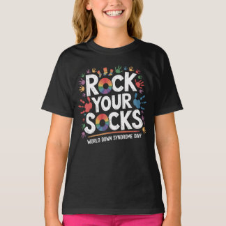 世界ダウン症の日 靴下を脱いで踊ろう Tシャツ