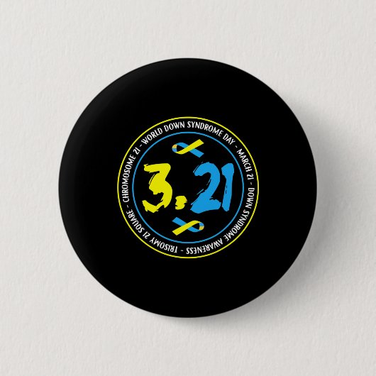 世界ダウン症候群啓発 321 缶バッジ (正面)