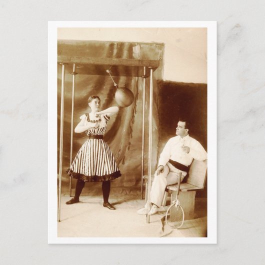 世界チャンピオン レディ・バッグパンチャー ヴィンテージ ポストカード (正面)