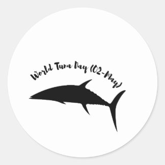 世界ツナデー5月2日白黒 ラウンドシール