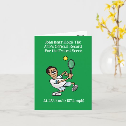 世界テニスの日の最も速いサーブレージングカード カード (黄色い花)