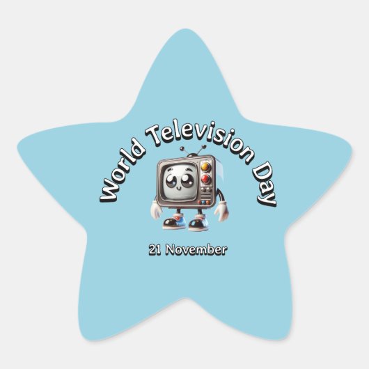世界テレビの日。十一月21日 星シール (正面)