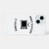 世界テレビの日 iPhone 15ケース (裏面横)