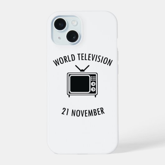 世界テレビの日 iPhone 15ケース (裏面)