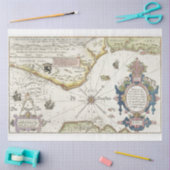 世界デコページの装飾マップ紙 薄葉紙 (クラフト)