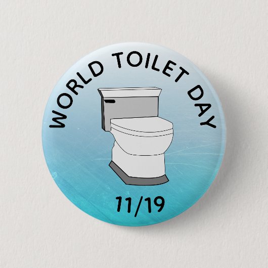 世界トイレの日11月19日おもしろい祝 缶バッジ (正面)