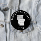 世界トイレの日11月19日おもしろい祝 缶バッジ (インサイチュ)