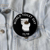 世界トイレの日11月19日おもしろい祝 缶バッジ (インサイチュ)