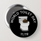 世界トイレの日11月19日おもしろい祝 缶バッジ (正面&裏面)